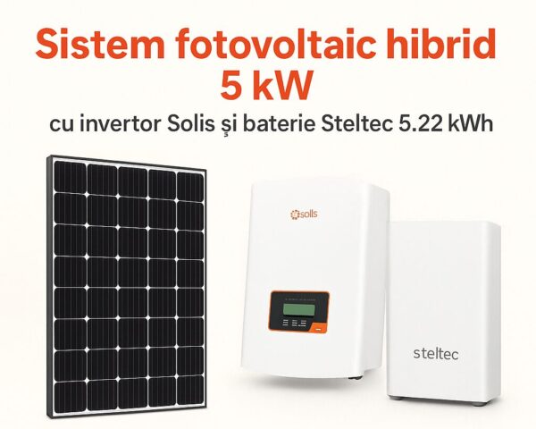 Sistem fotovoltaic 5 kw complet cu baterie stocare 5,22 kw -Kit Fotovoltaic