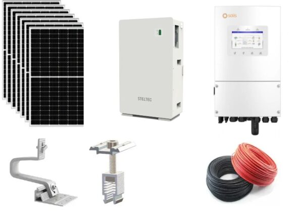 Sistem fotovoltaic 6 kW cu baterie de stocare Steltec 10.24